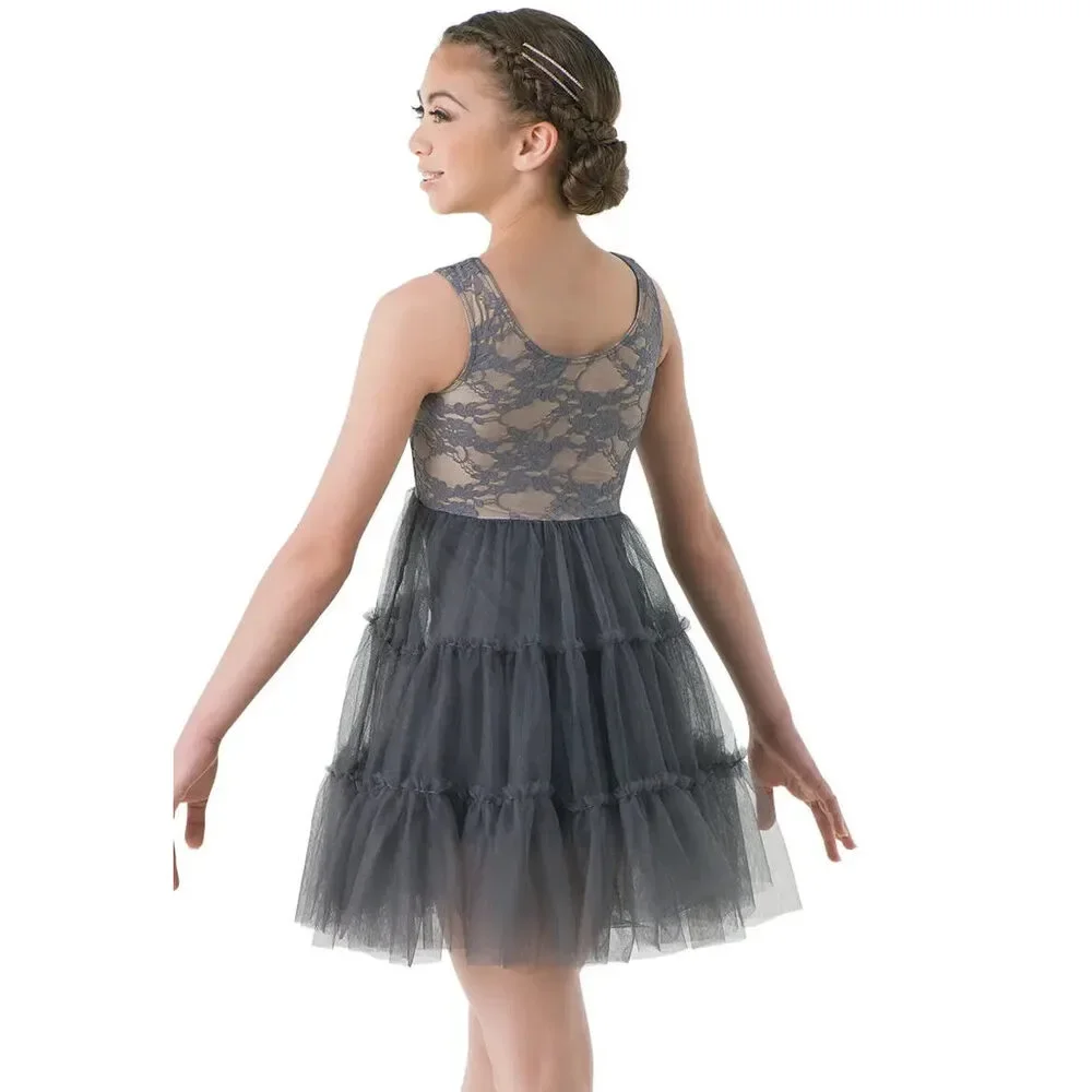 Pre-Owned Dance Costume XXL Child Gray Weissman 10417 Lyrical Contemporary Ball